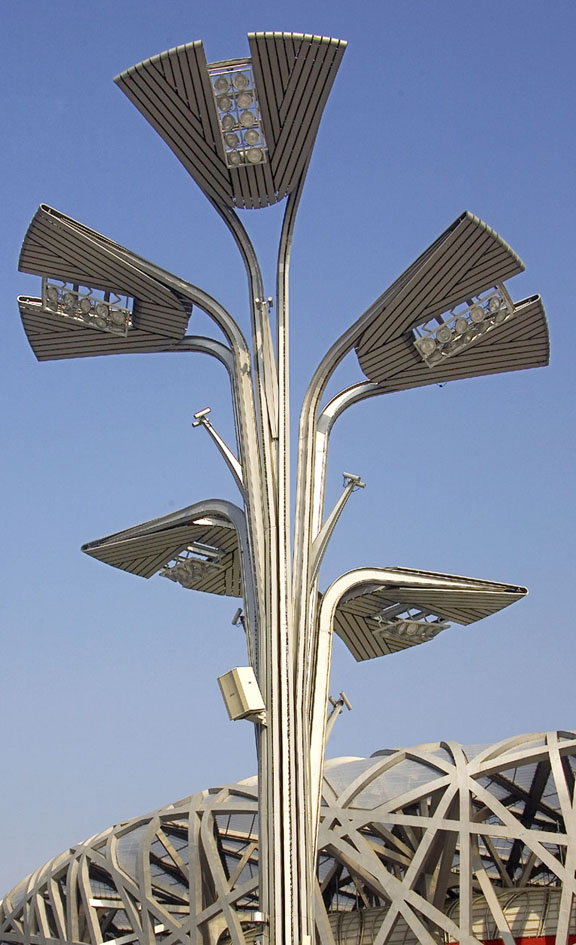 北京奧體中心演播塔、 景觀燈柱及出入口